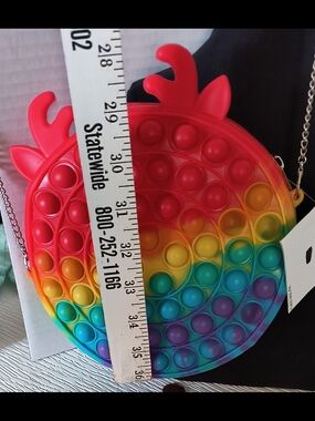 Rainbow Pineapple Pop-It Silicone Crossbody Bag